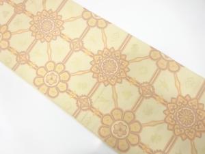 アンティーク　華紋に格子・宝尽くし模様織り出し袋帯（材料）